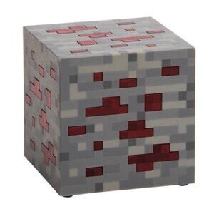 Minecraft Redstone Ore 3” Square Cube Grey Nightlight